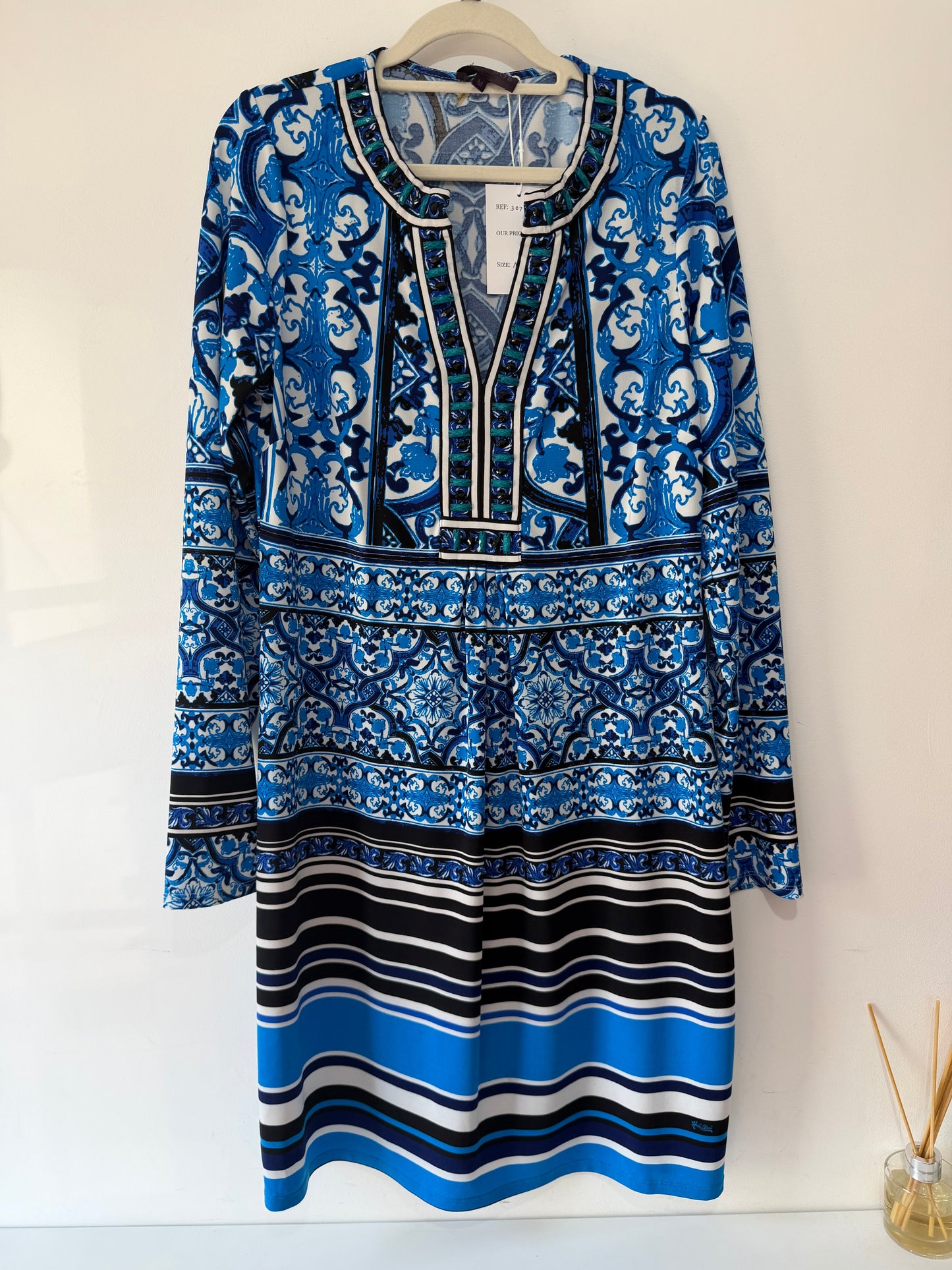 Preloved Blue and White Hale Bob Dress, Medium