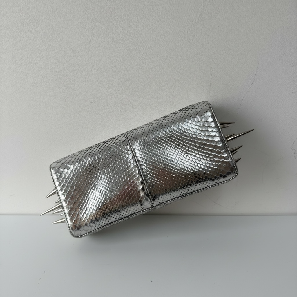 Preloved, Silver Christian Louboutin Clutch Bag