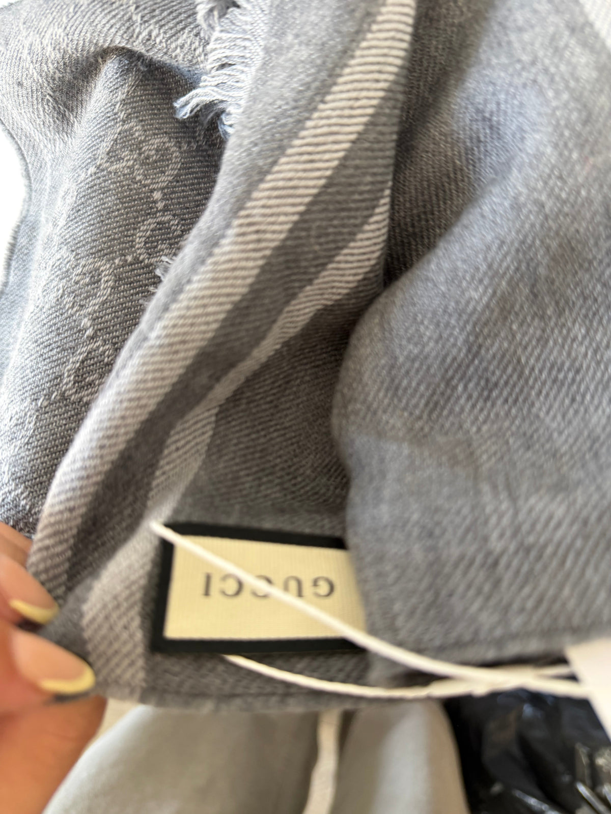 Preloved Grey Gucci Scarf, Boxed