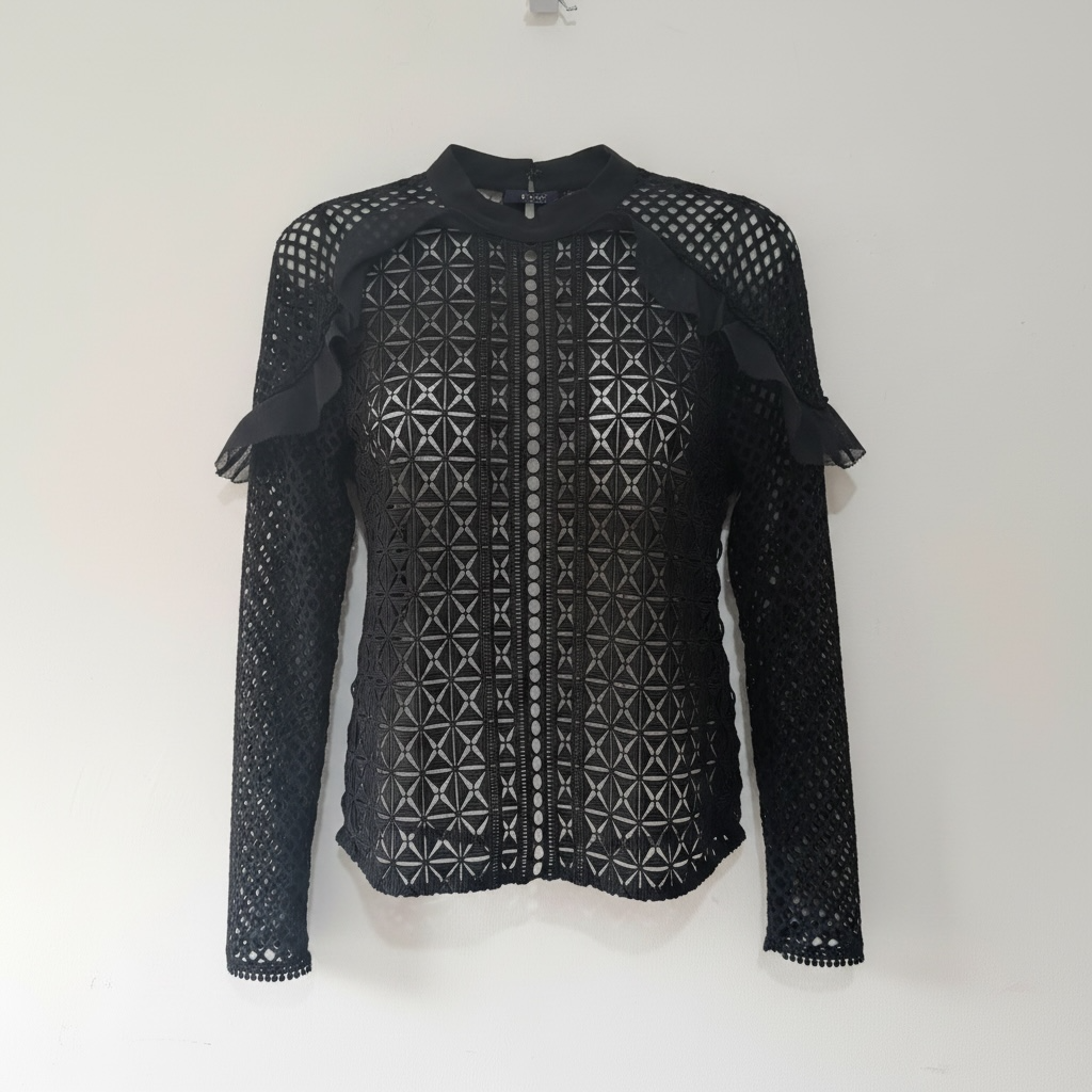 Preloved, Black Self-Portrait Shirt, UK 8