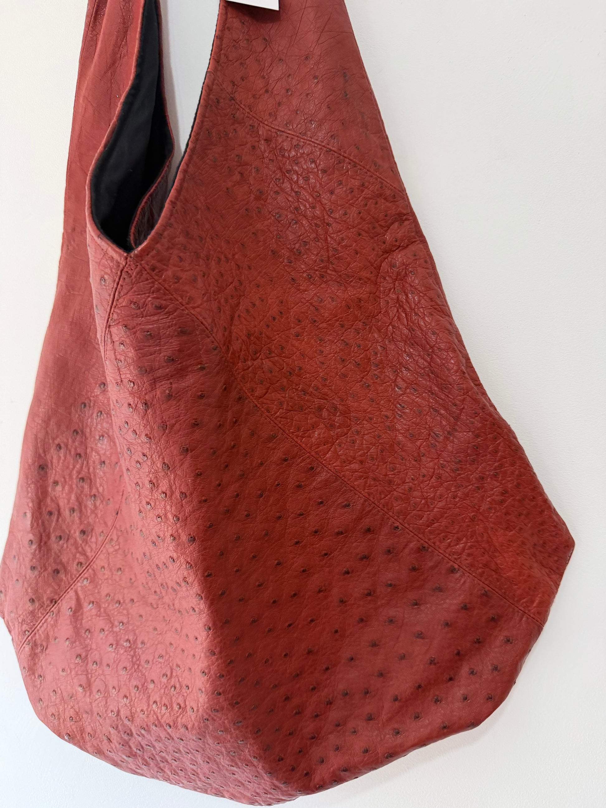 Preloved, Ostrich Leather red  Unbranded  Tote Handbag