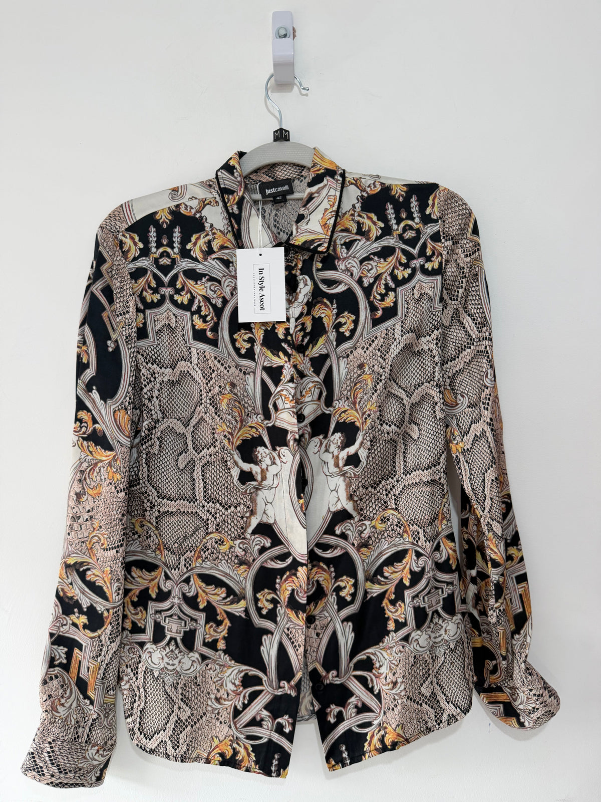 Preloved, Black/Gold Just Cavalli Shirt, UK 10