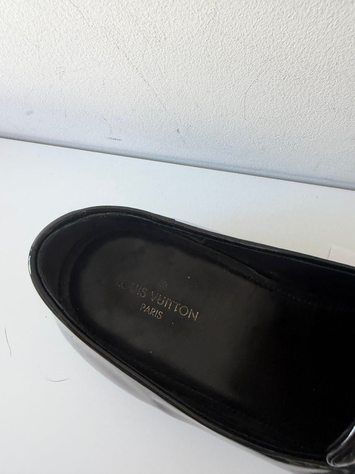 Preloved Black Patent Louis Vuitton Loafers, Size 7