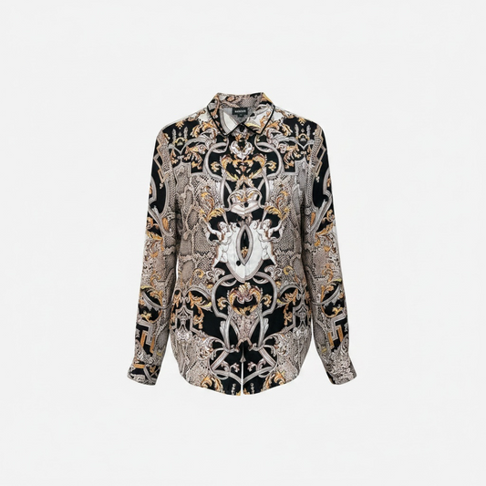 Preloved, Black/Gold Just Cavalli Shirt, UK 10