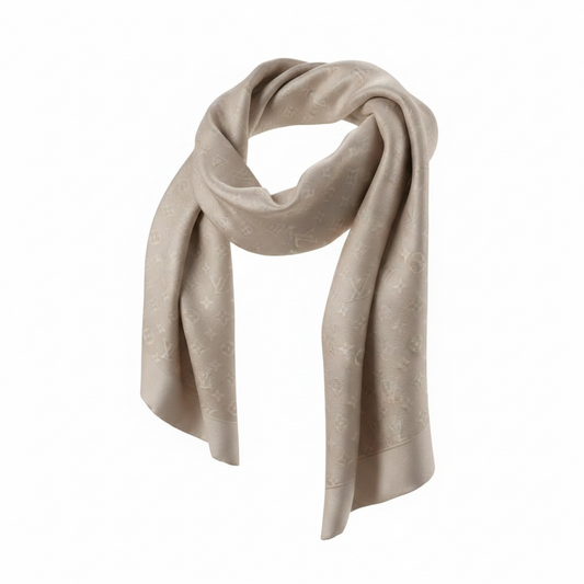Pre-loved beige brand new Louis Vuitton Scarf