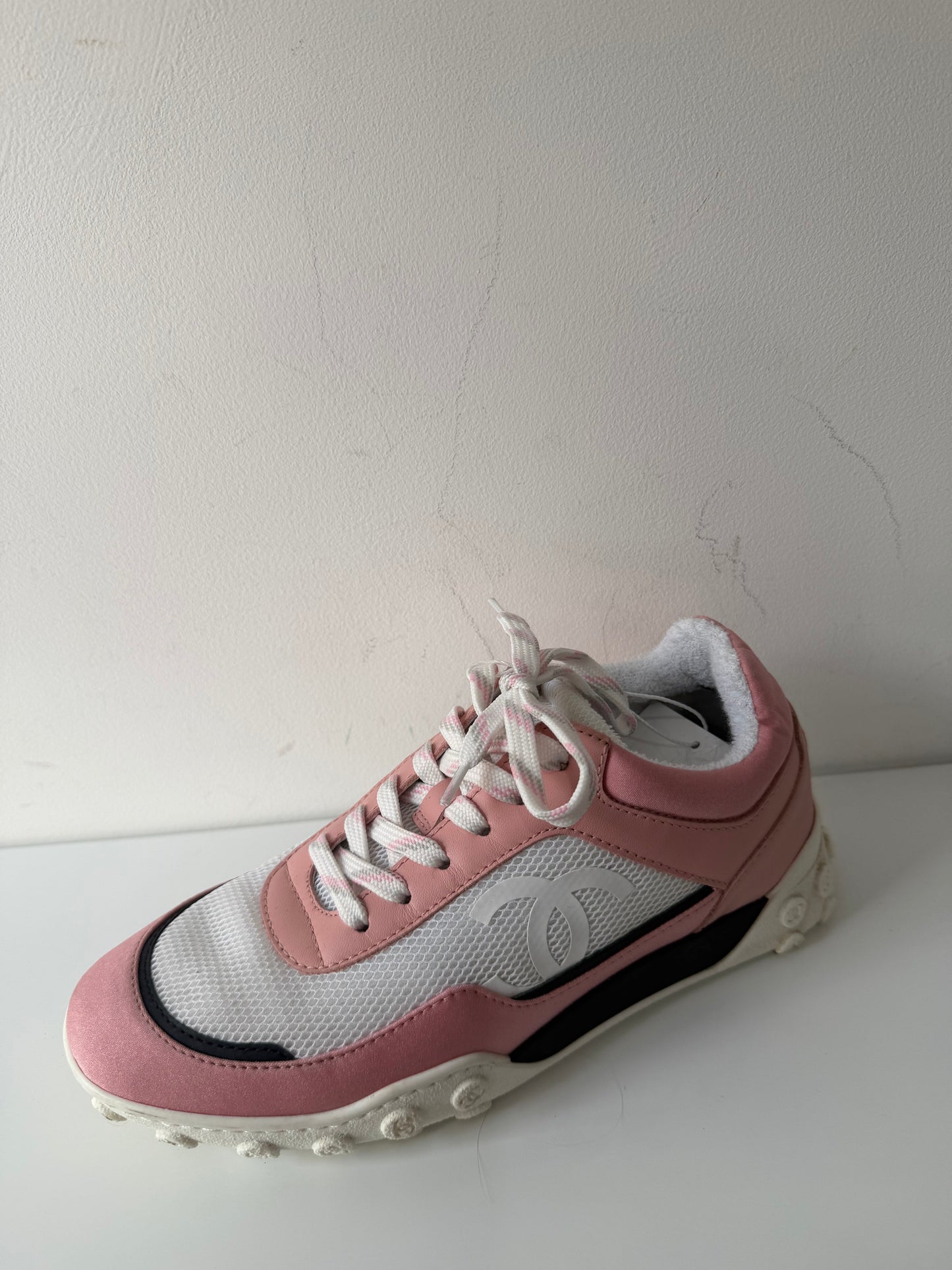Preloved, Pink Chanel Sneakers Trainers, Size 35.5 - UK 2.5
