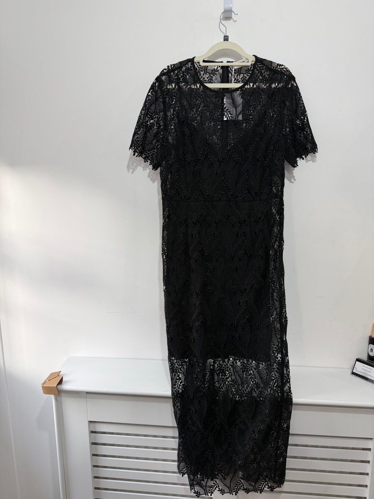 Preloved, Black Lace DVF Dress, Size 12/14