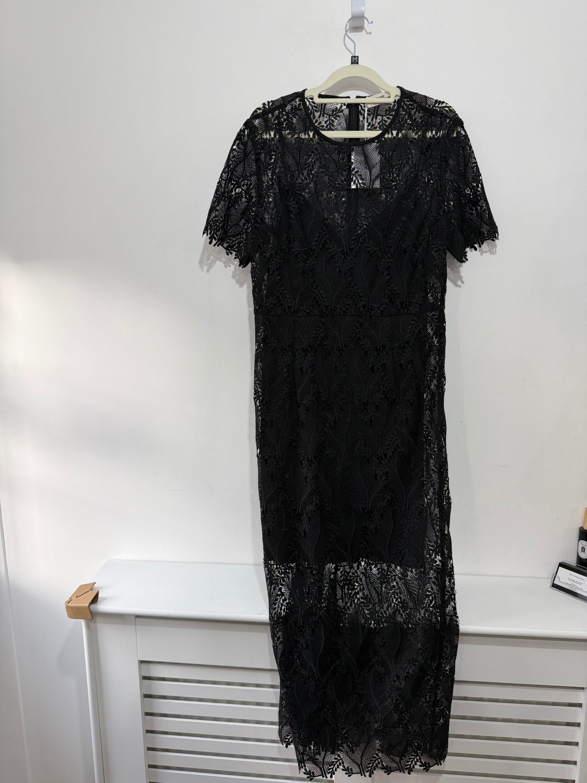 Preloved, Black Lace DVF Dress, Size 12/14