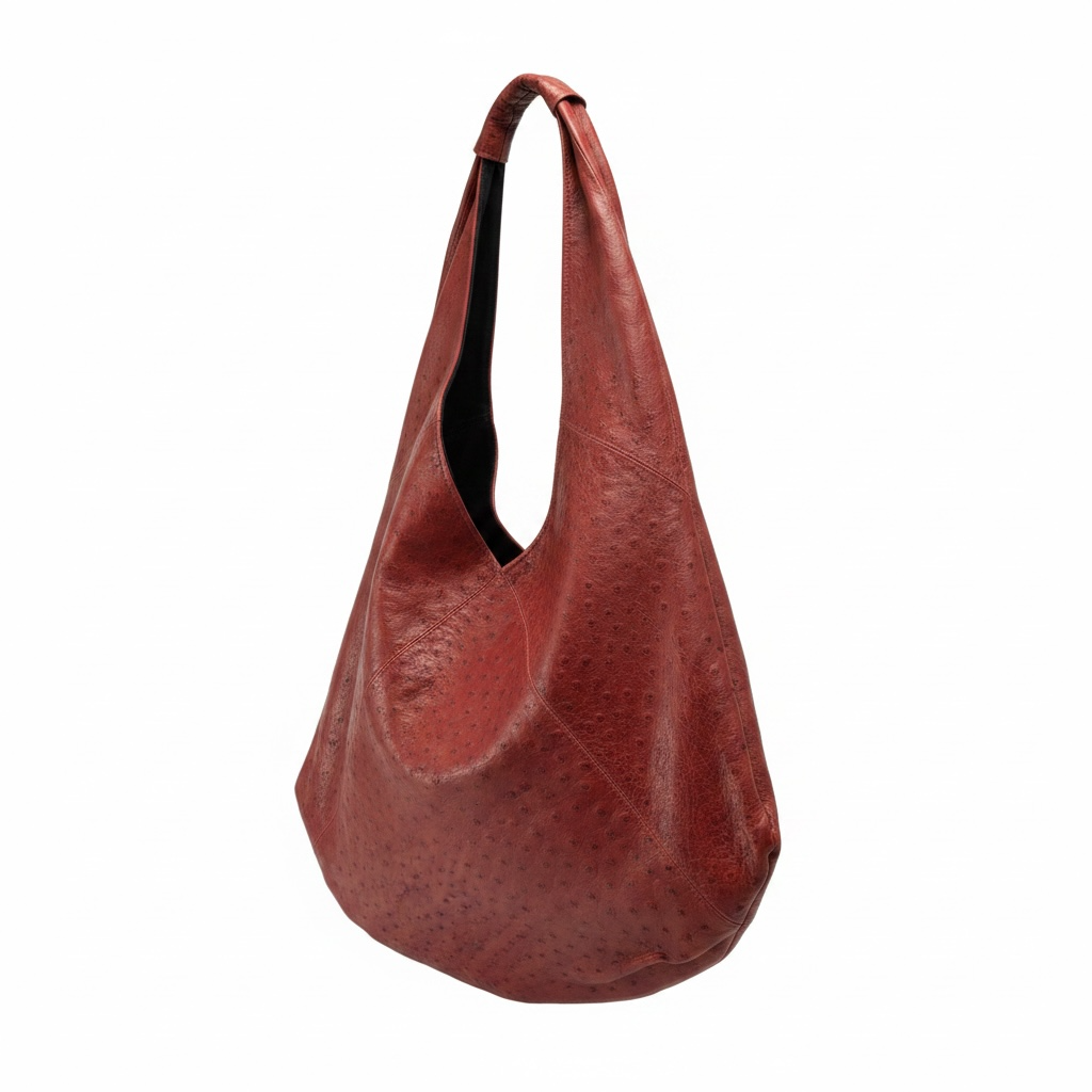 Preloved, Ostrich Leather red  Unbranded  Tote Handbag