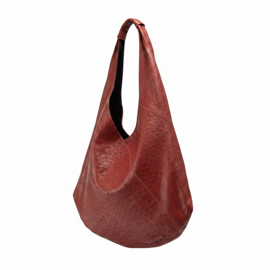 Preloved, Ostrich Leather red  Unbranded  Tote Handbag