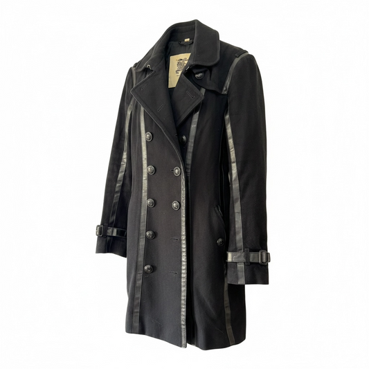 Preloved, black Burberry Trench, Size Uk 10