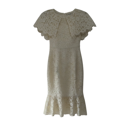 Preloved White Gina Bacconi Dress, Size 10
