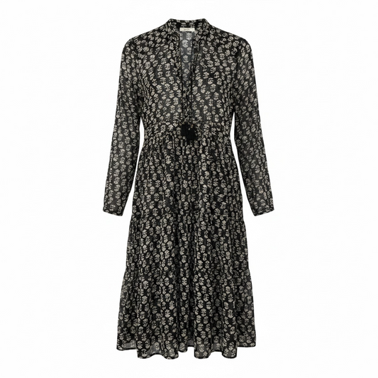 Pre owned black cream Doen Dress, Size L
