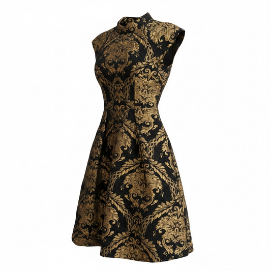 Preloved, Black and Gold Chi-Chi Dress, Size 10