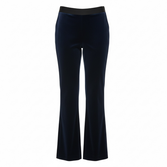 Pre-owned Navy Velvet Gucci Evening Trousers, Size 46 UK 12