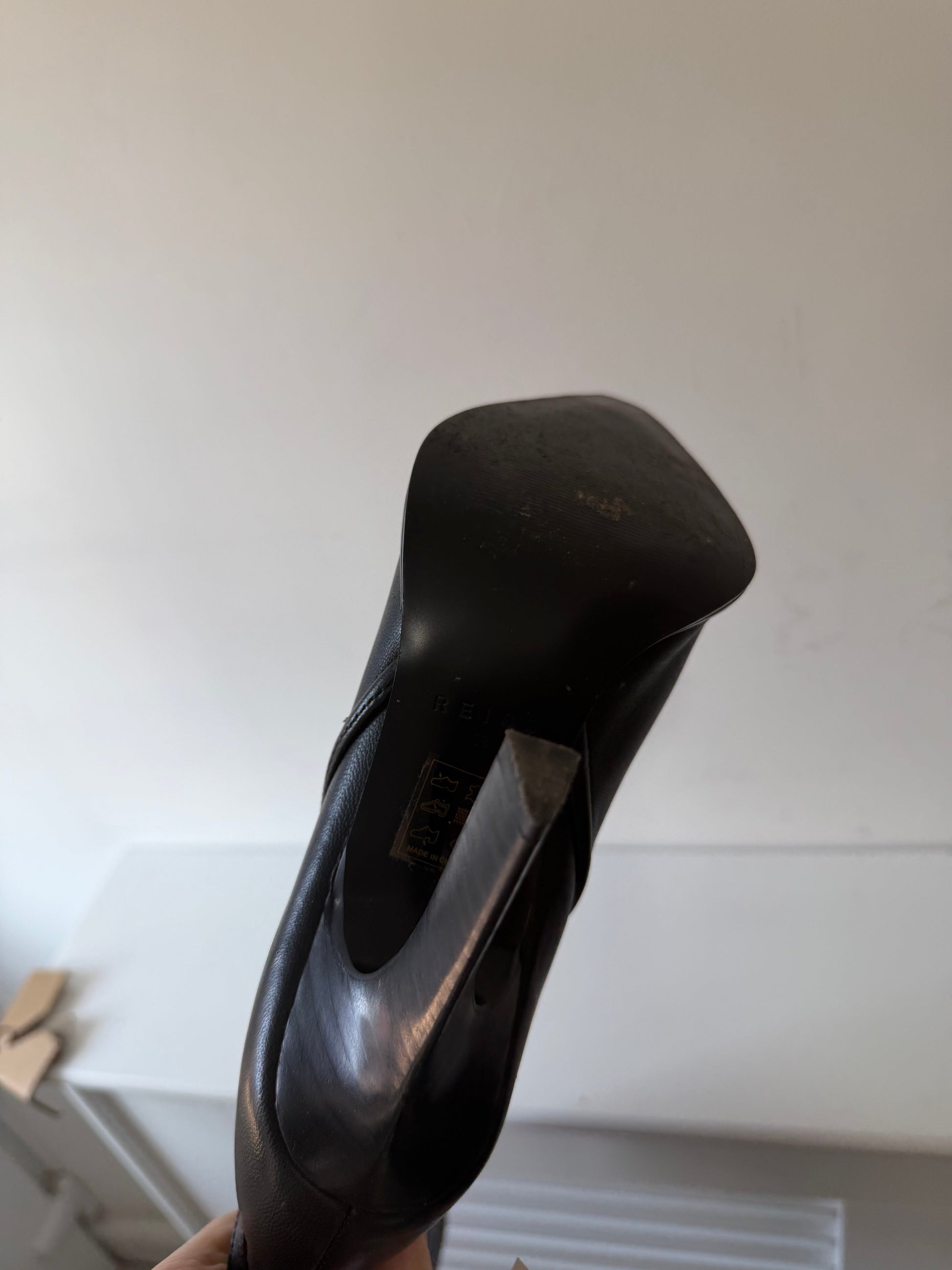 Preloved Black Reiss Knee High Boots, Size 6