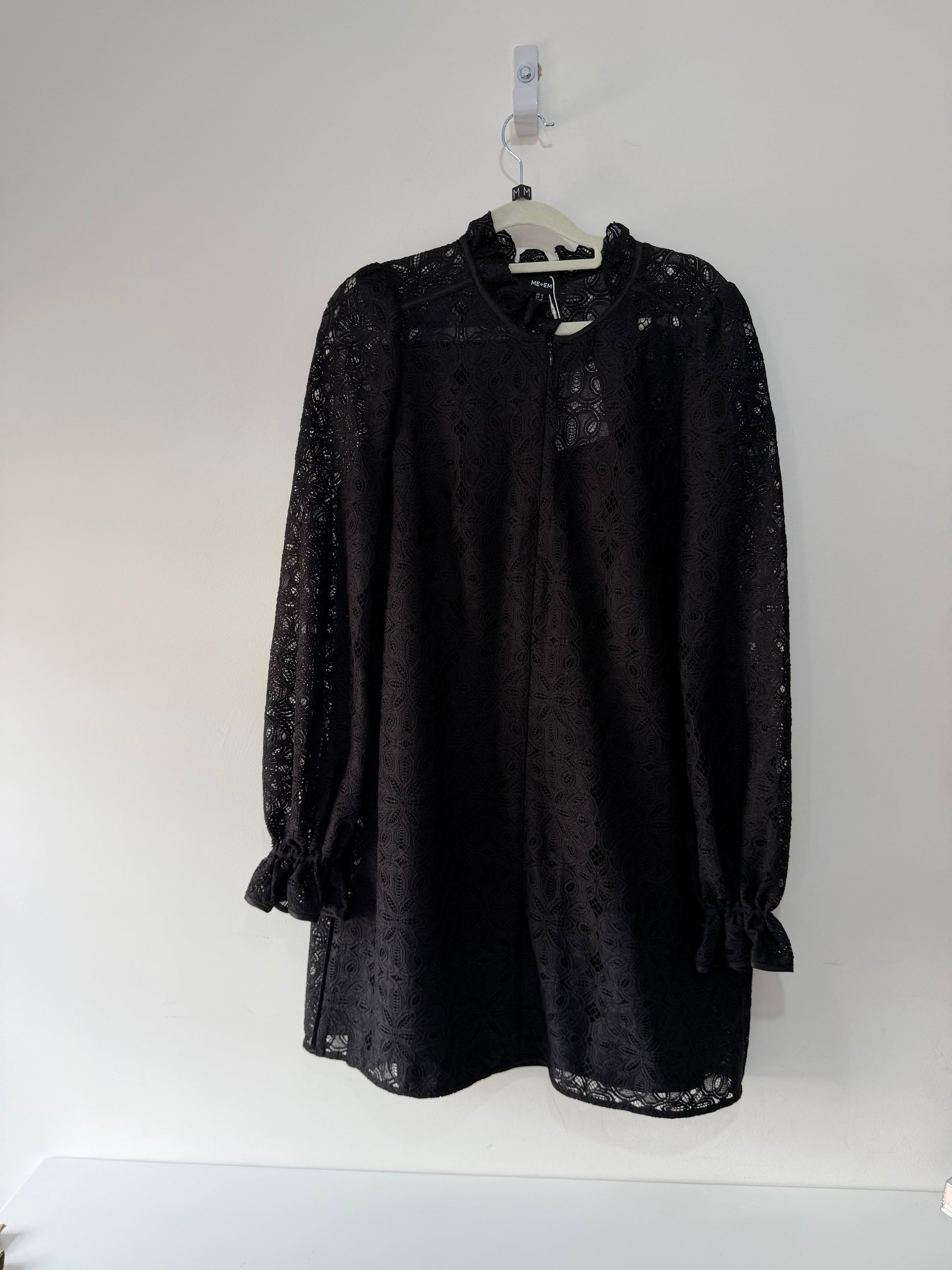 Preloved Black Lace ME + EM Dress, Size 12