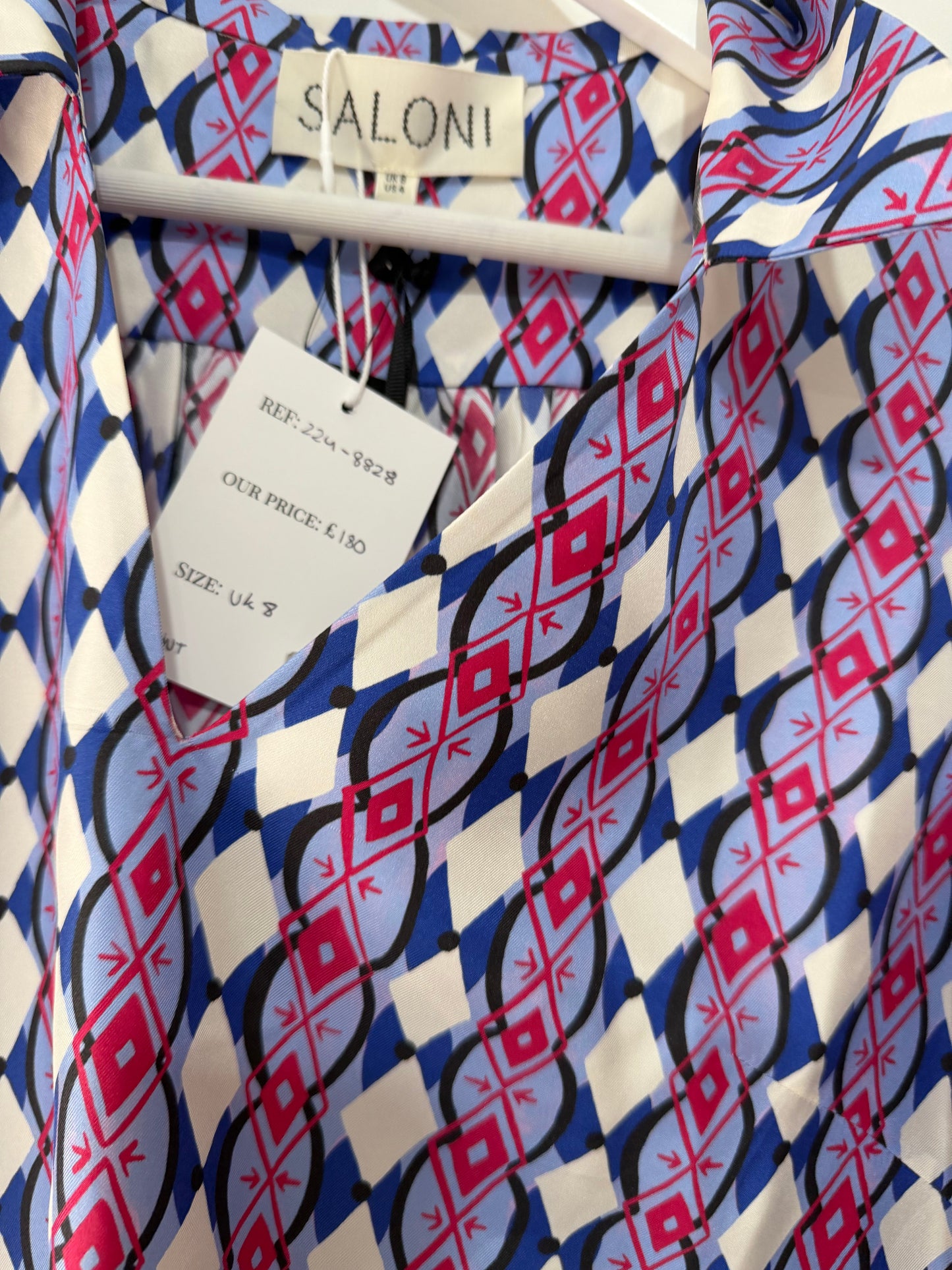 Preloved brand new Multicoloured Saloni Dress, Size 8