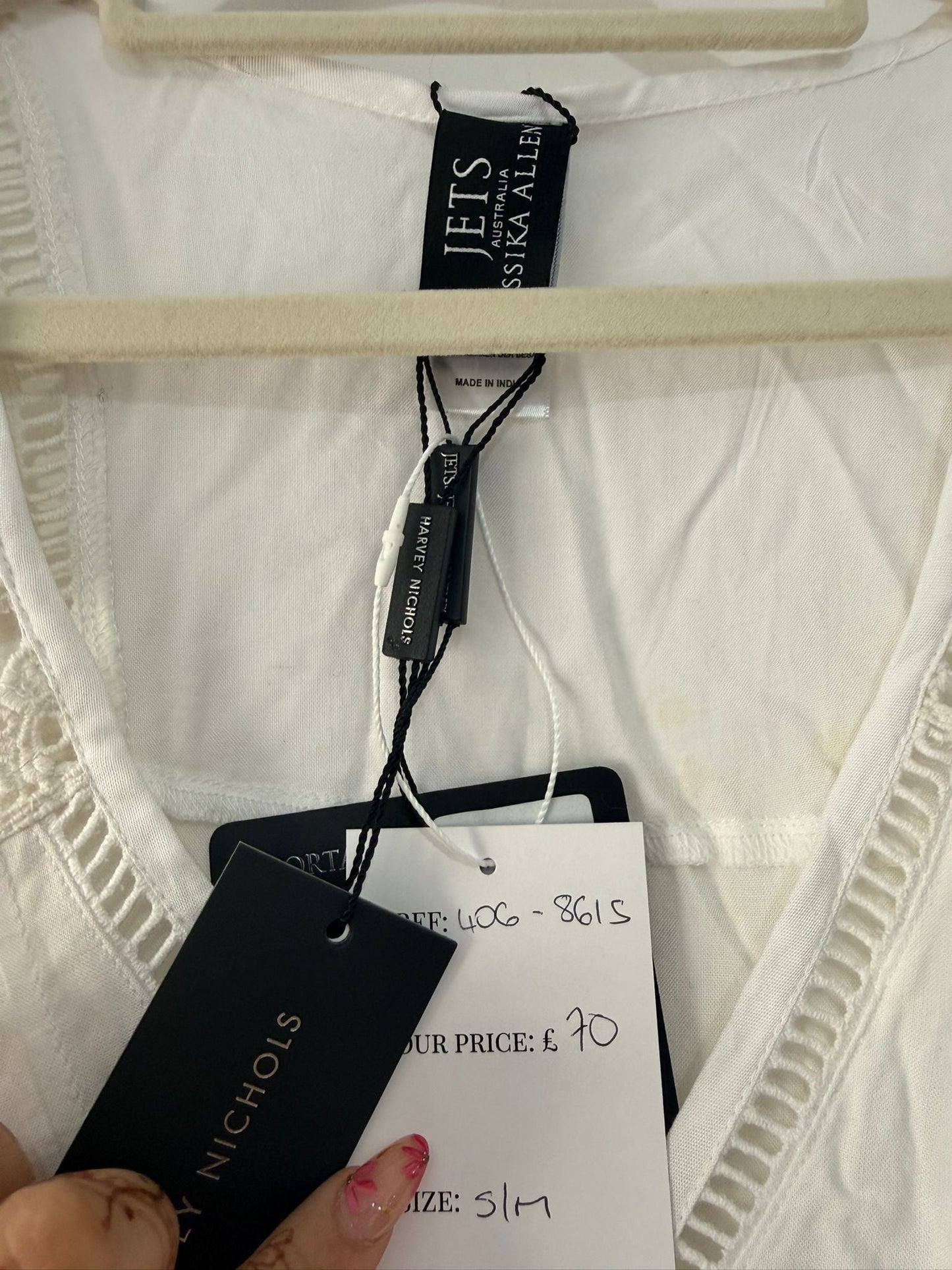 Preloved White JETS Jessika Allen Dress, S-M, BNWT