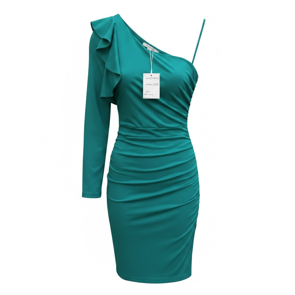 Preloved Turquoise DVF Silk Dress, Size UK 8