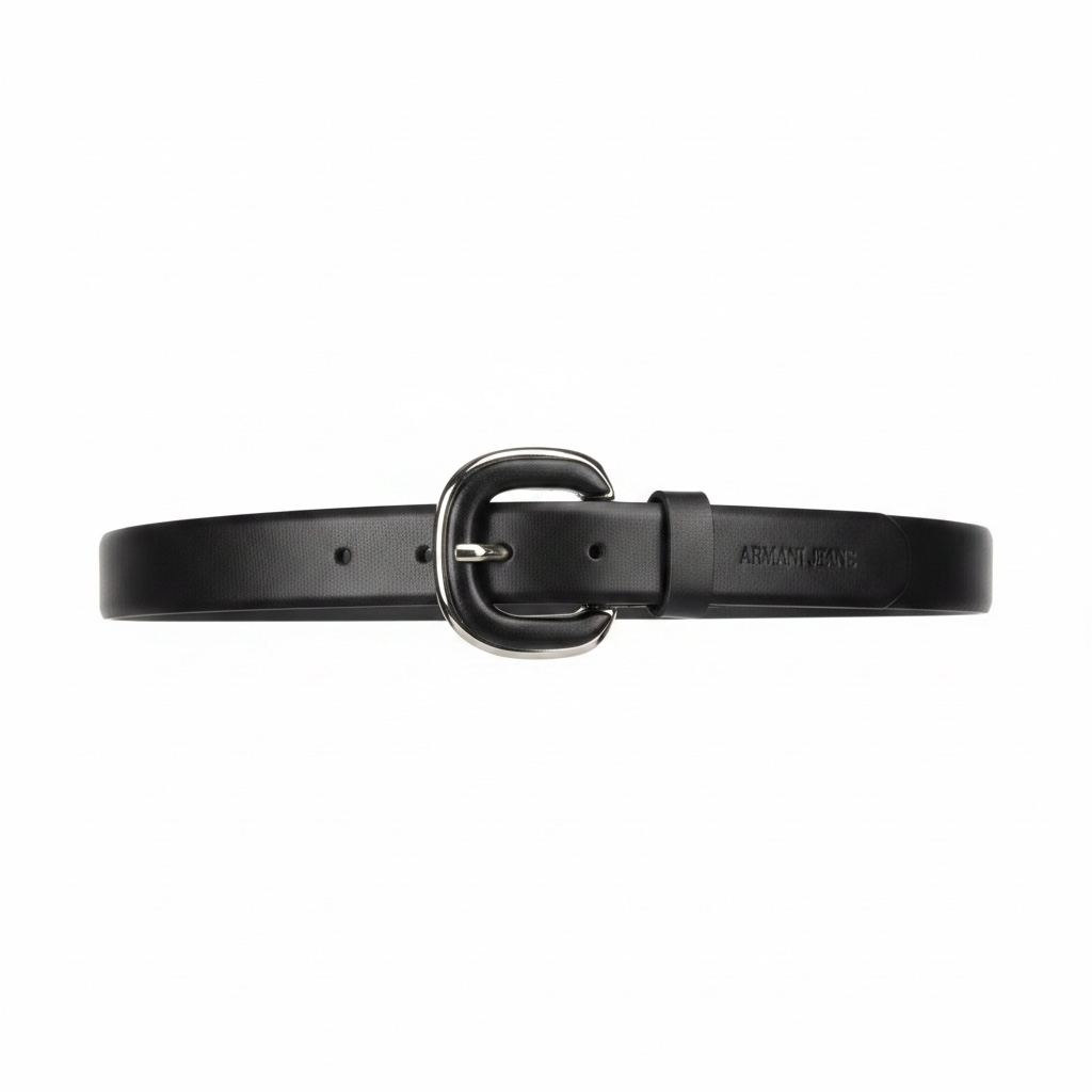 Preloved, Black with Silver Hardware Armani Jeans Belt