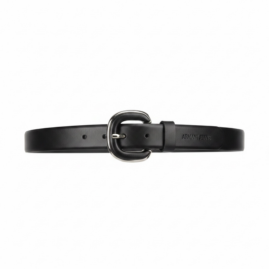 Preloved, Black with Silver Hardware Armani Jeans Belt