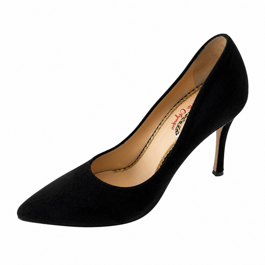 Preloved, Black Suede  Charlotte Olympia Heels, Size 37.5 - UK 4.5