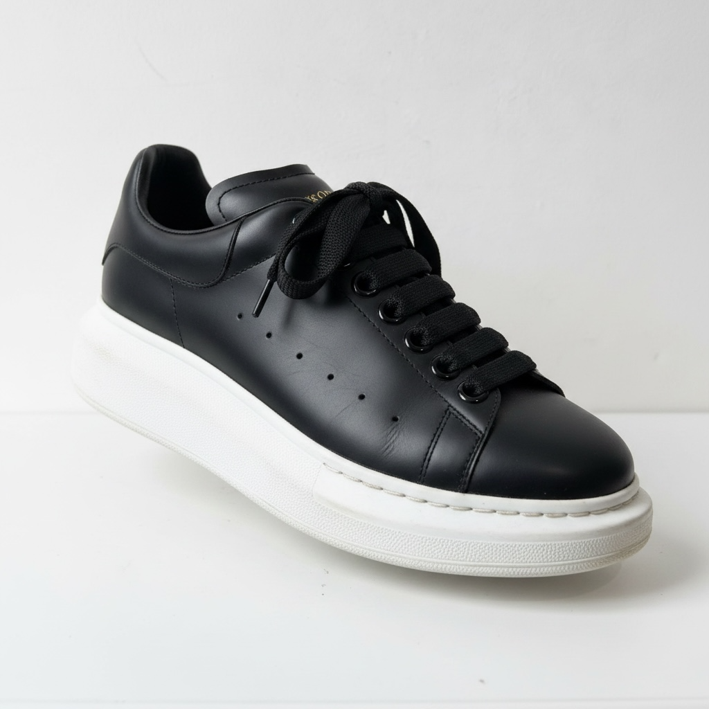 Preloved Black Alexander Mcqueen Sneaker Trainers, Size 37 - UK 4