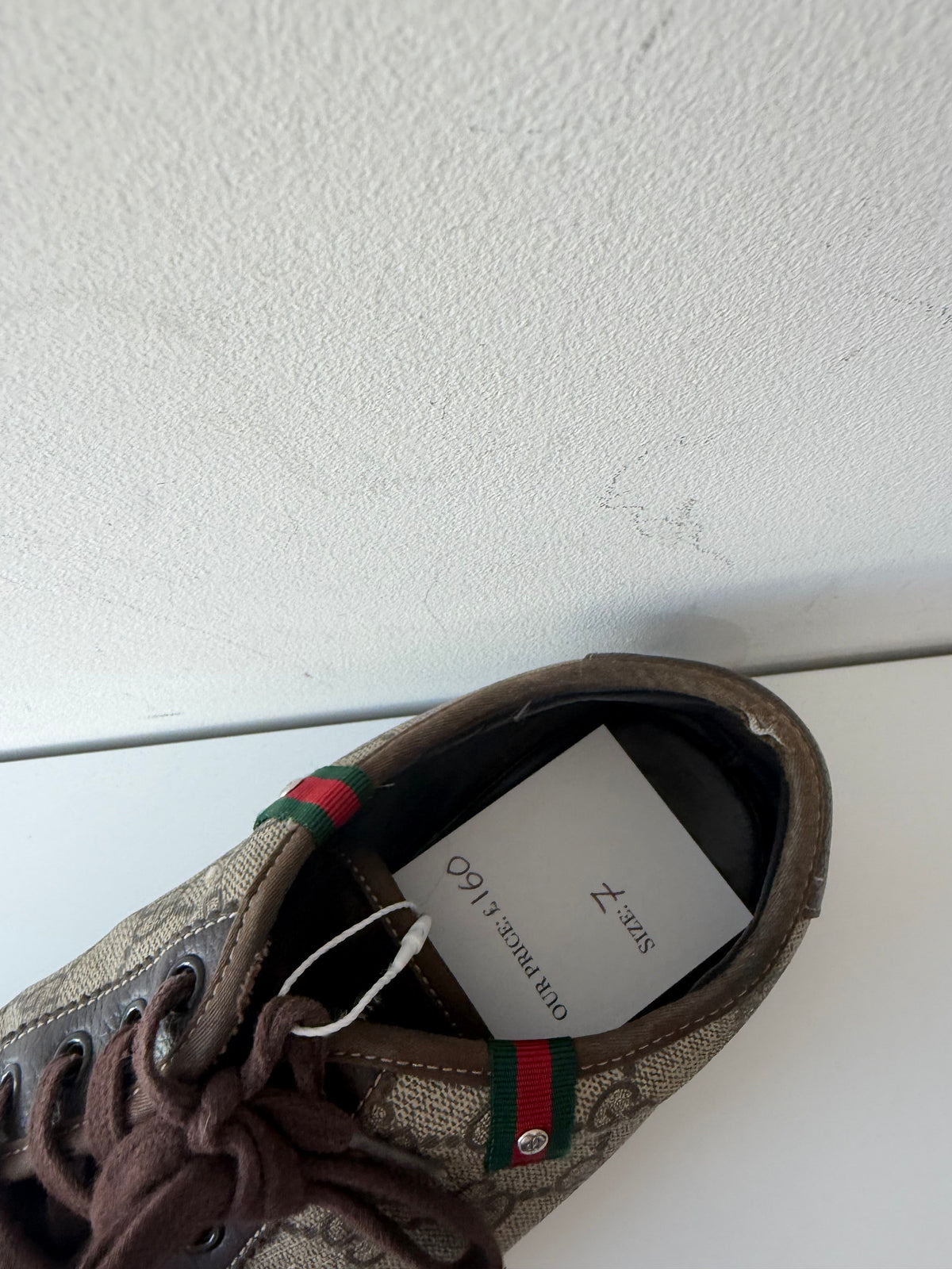 Preloved Monogram Gucci Sneakers Trainers, Size 7