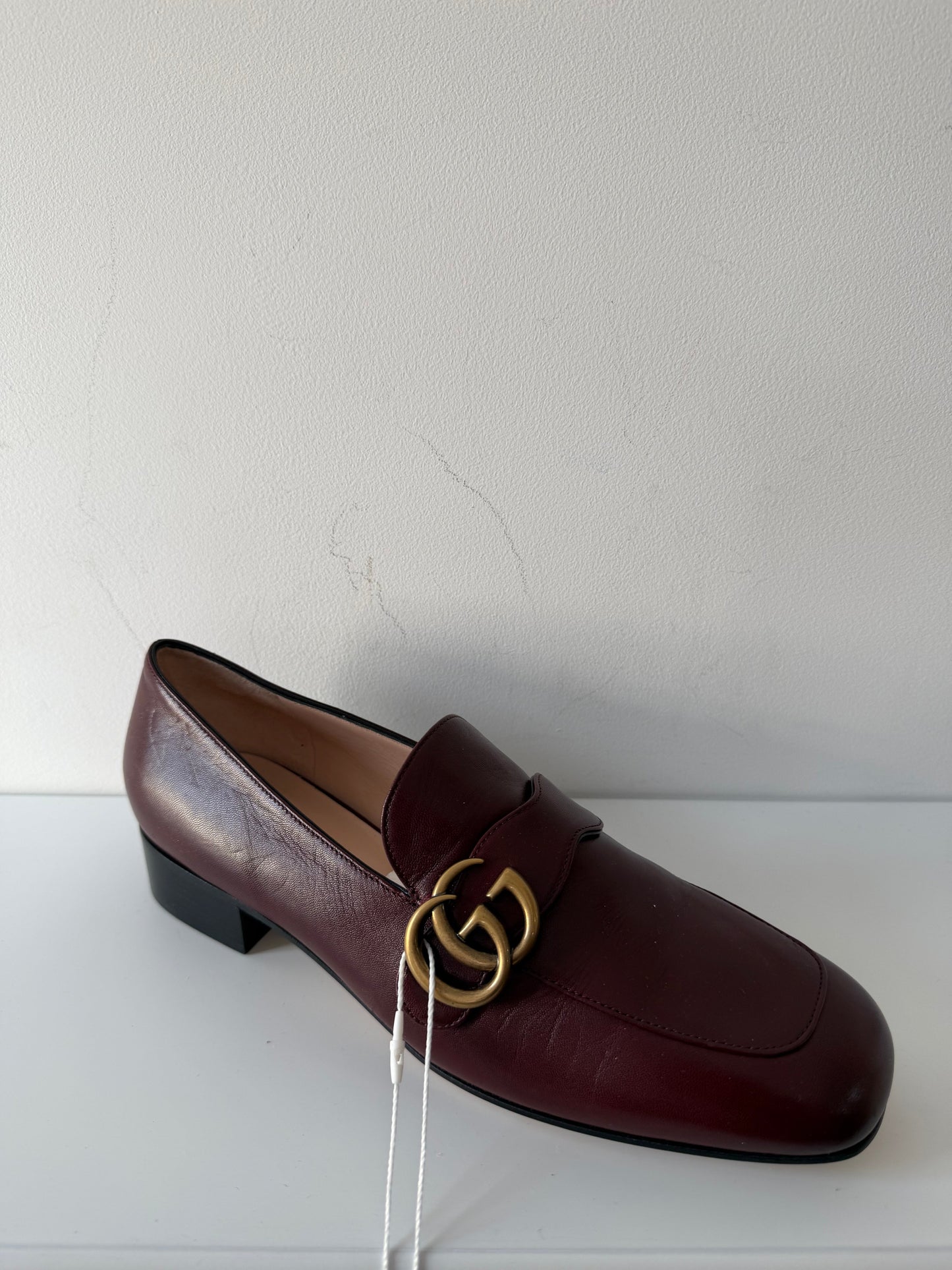 Preloved, NEW, Burgundy Gucci Loafers, Size 39 - UK 6