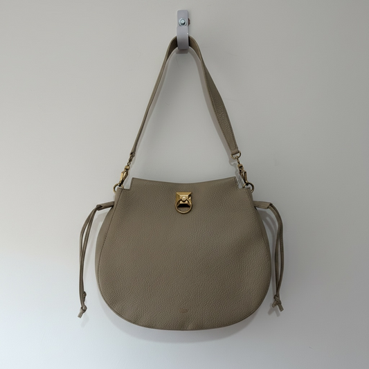 Preloved Cream Taupe Mulberry Iris Hobo Bag
