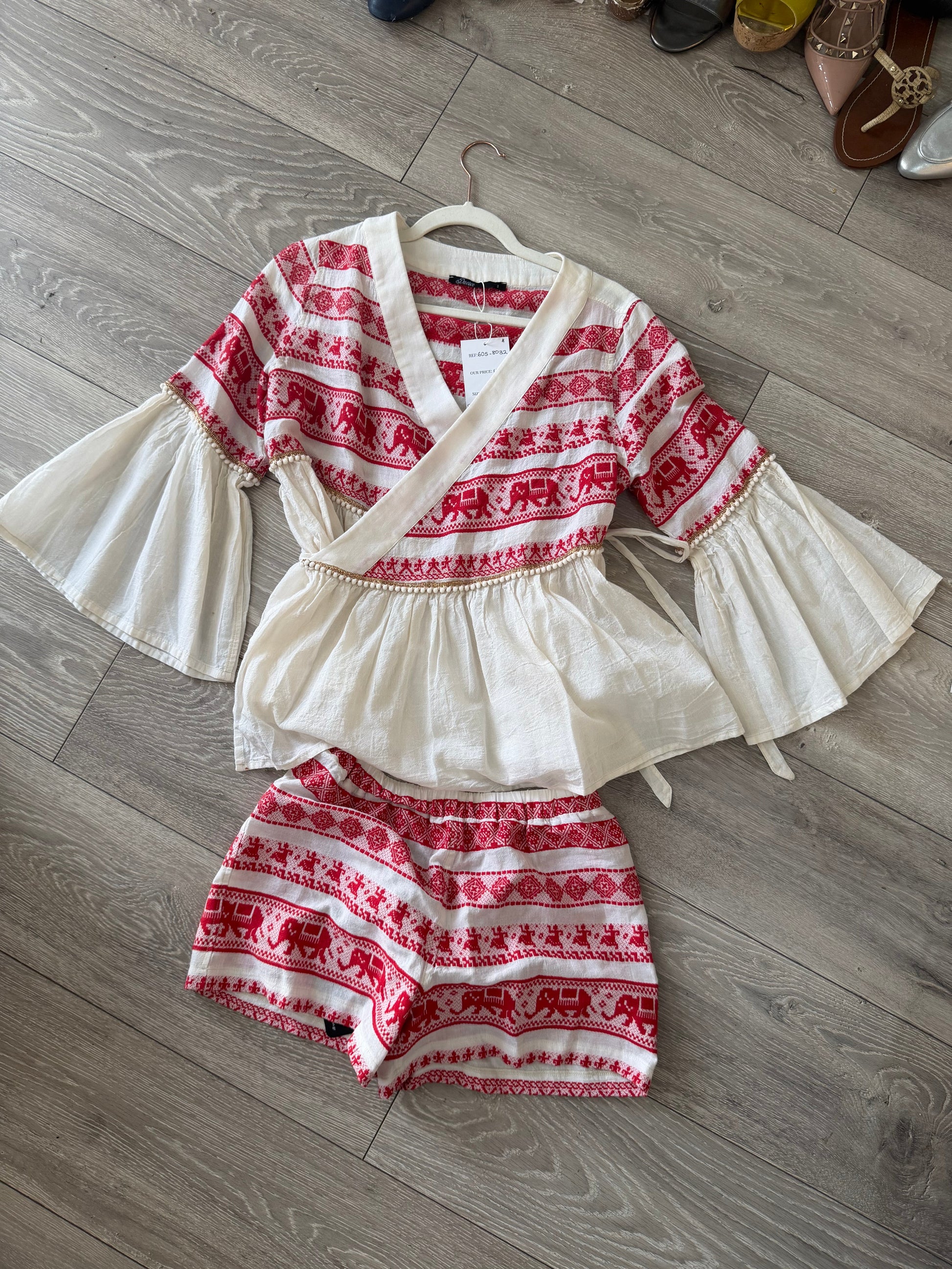 Preloved, White and Red Devotion Summer Set, Size S