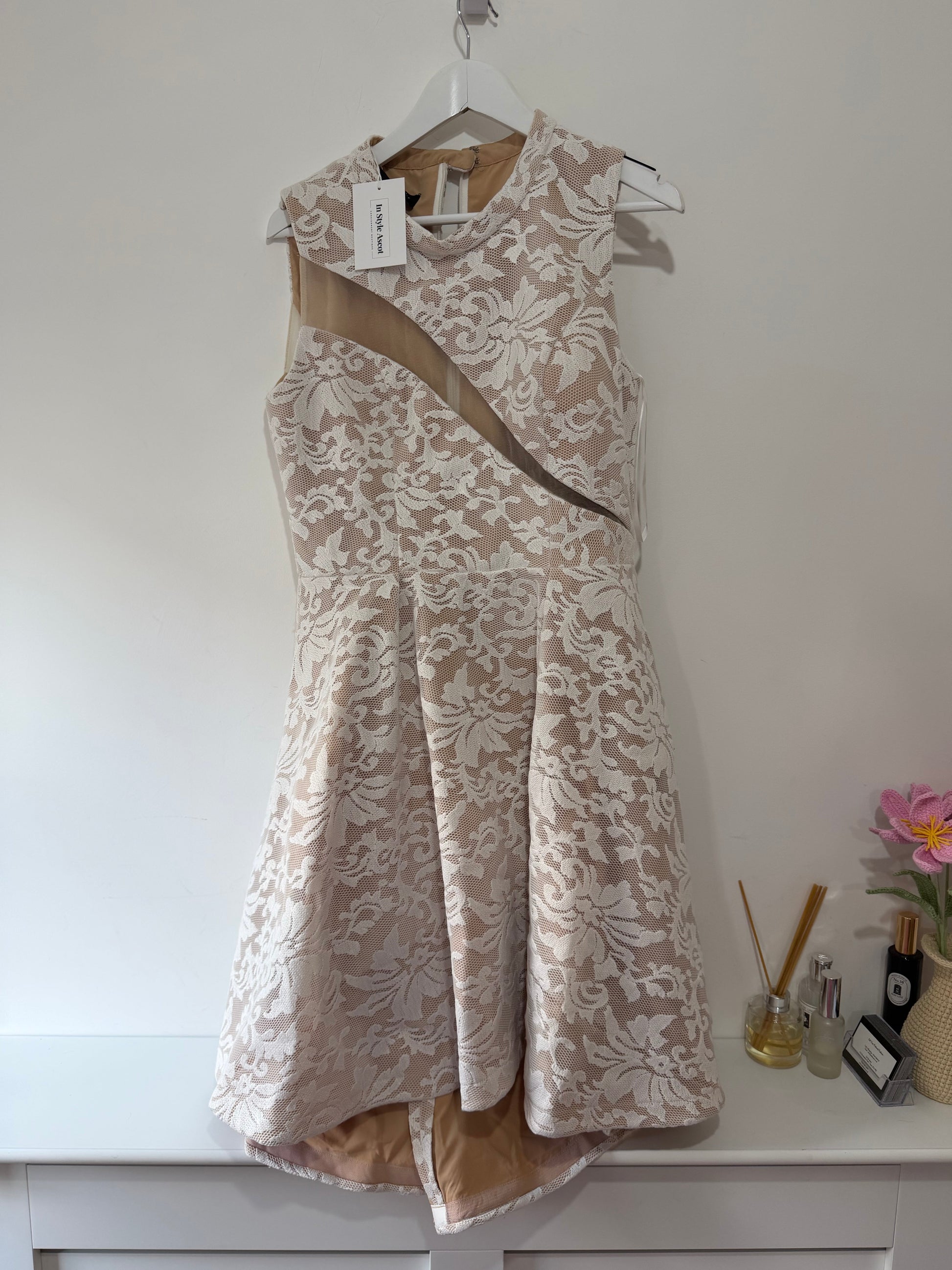 Preloved white Forever unique Dress, Size 14