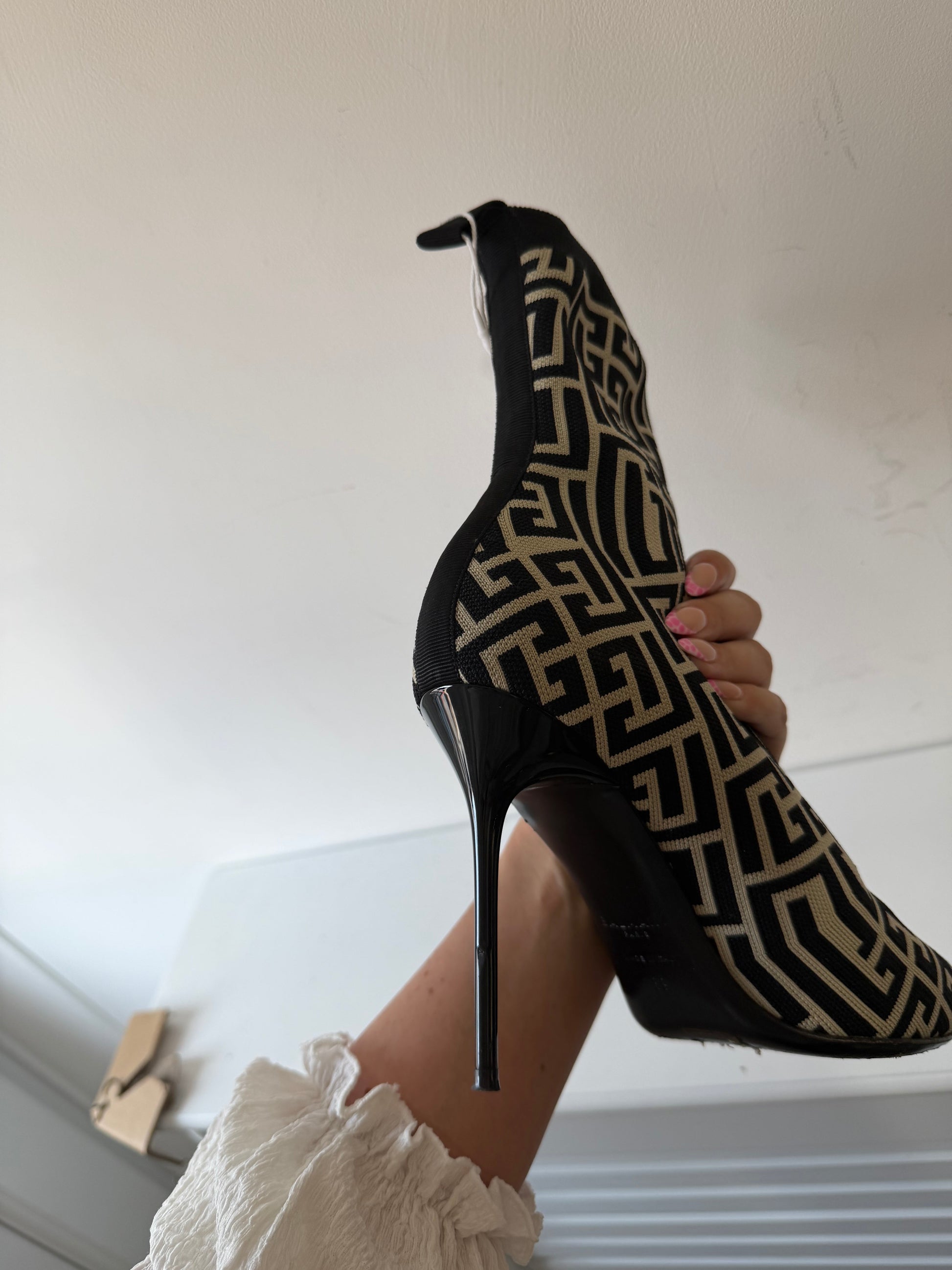 Preloved Sock Balmain Stiletto Boot, Size 39 - UK 6