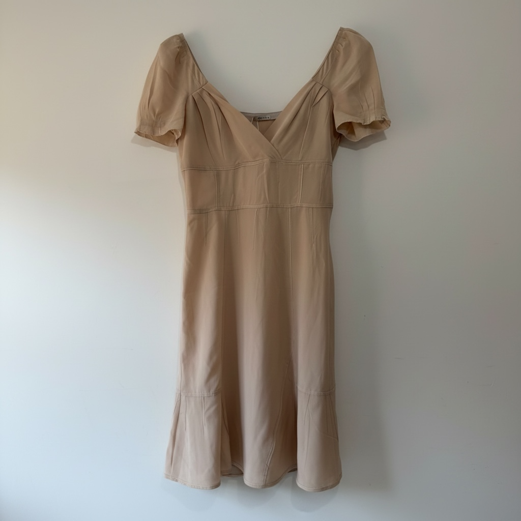 Preloved Tan Miu Miu Dress, Size UK 10