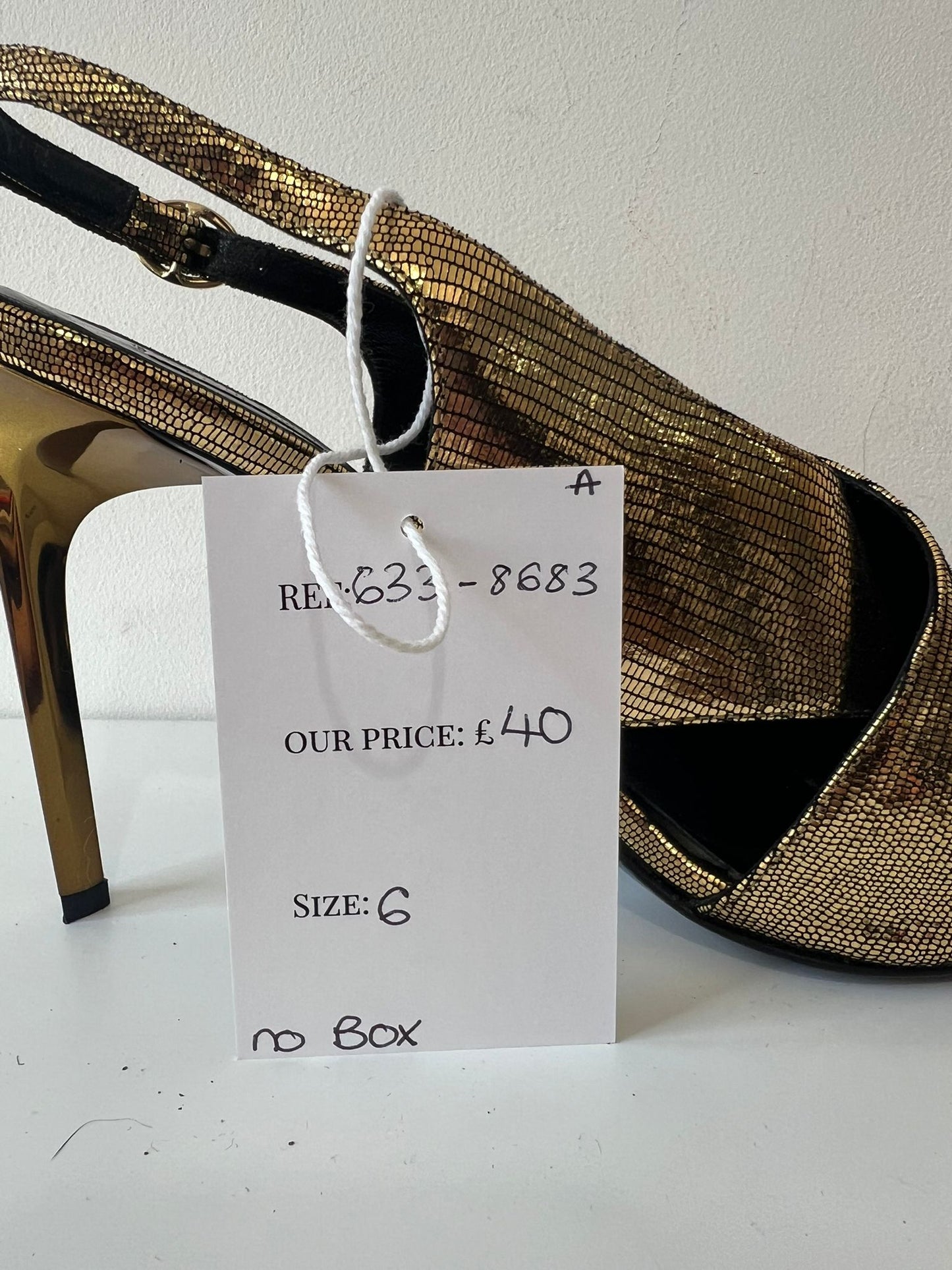 Preloved Gold DVF Heels, Size UK 6