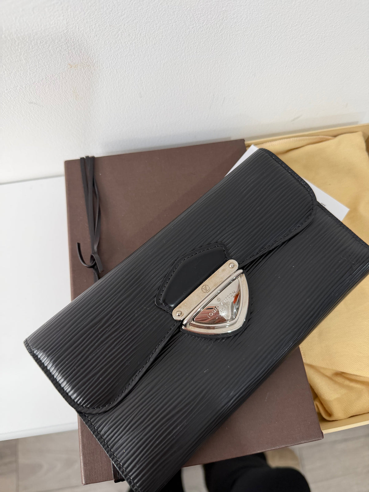 Preloved Black Epi Leather Louis Vuitton Purse