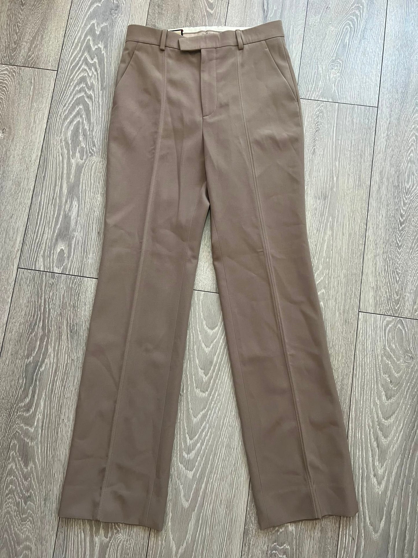 Preloved Taupe Gucci Trousers, Size 40 Uk 10/12