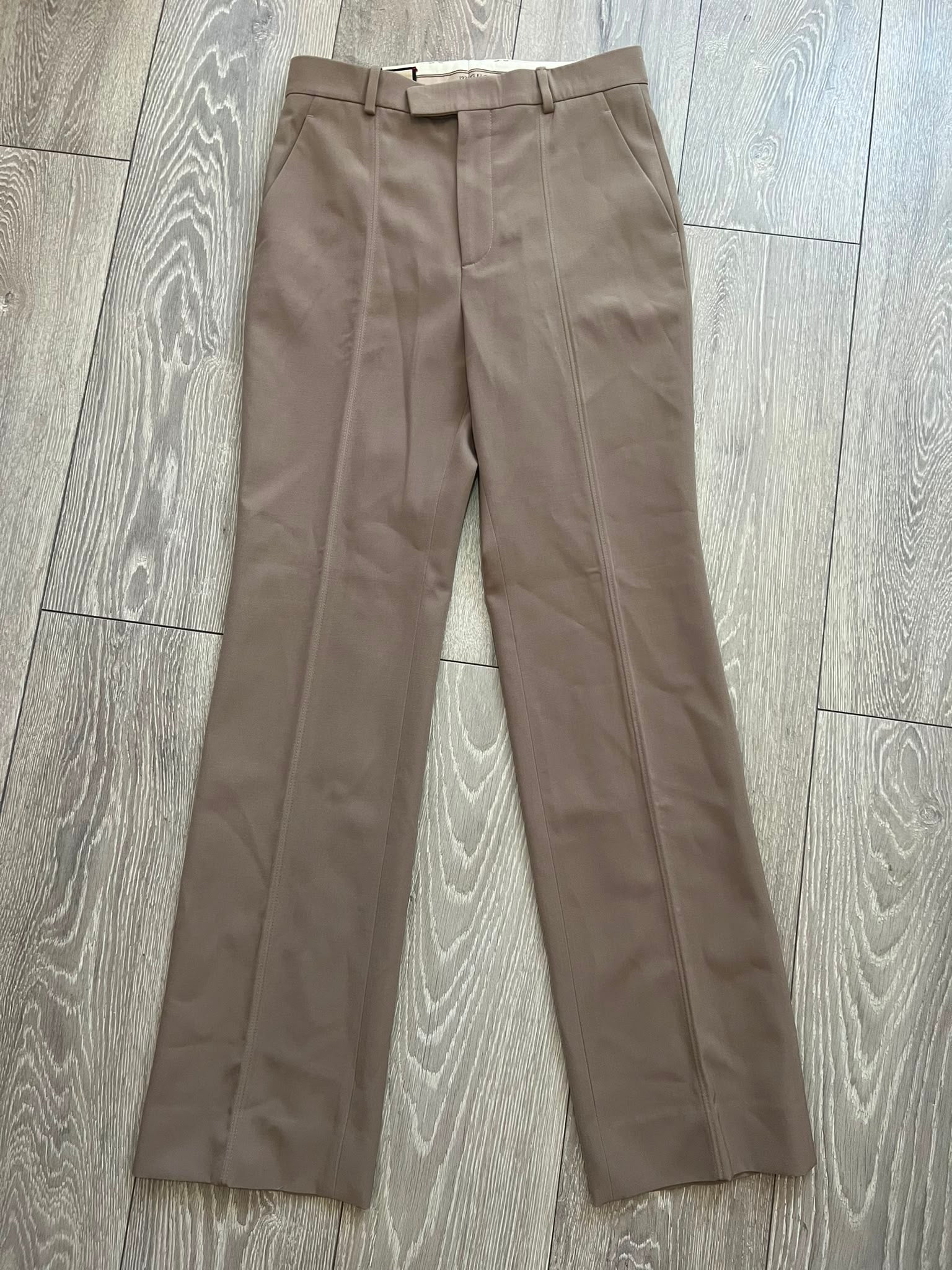 Preloved Taupe Gucci Trousers, Size 40 Uk 10/12