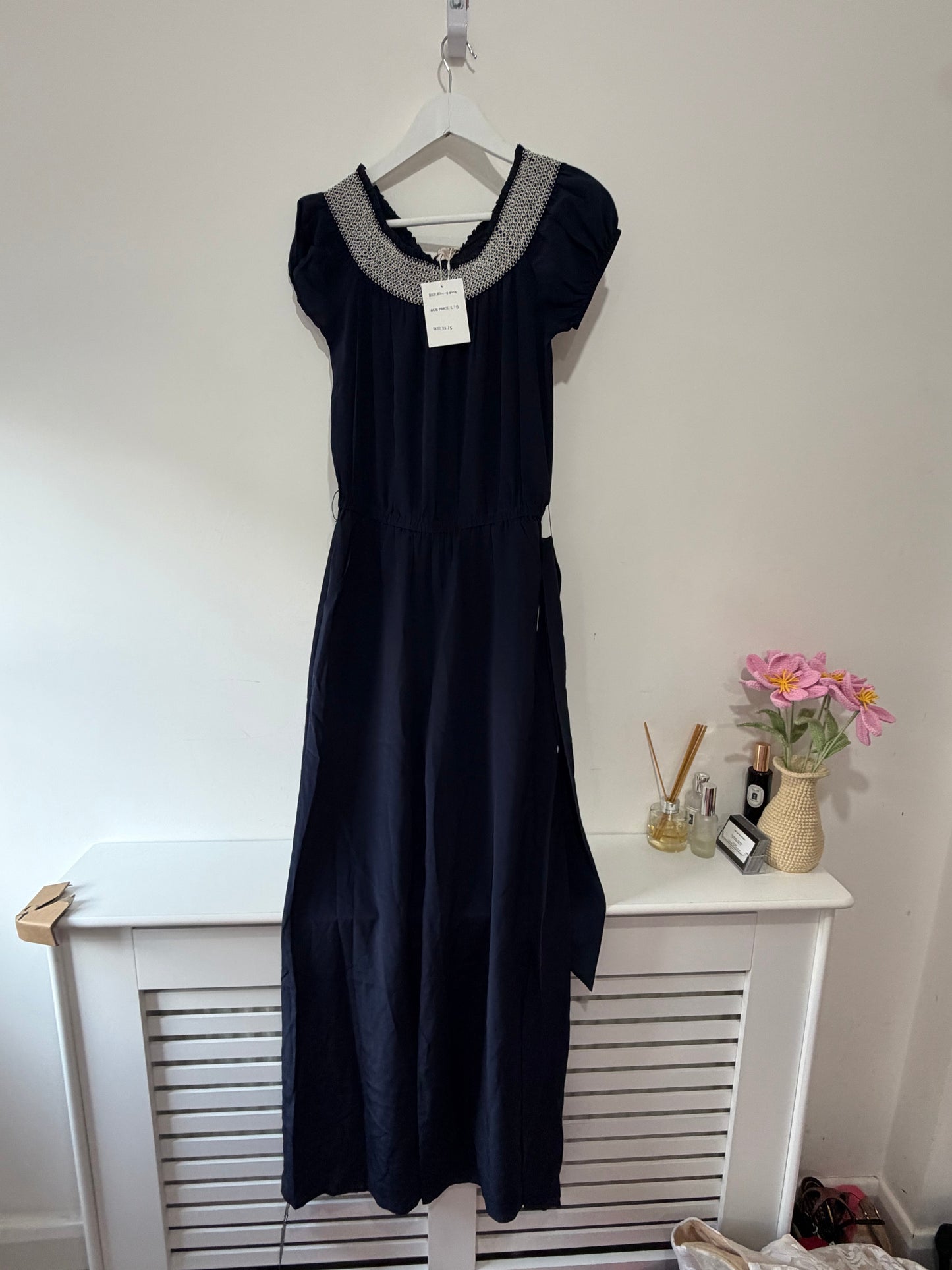 Preloved Brand New Navy Blue Tory Burch Jumpsuit, Size XS would fit a small