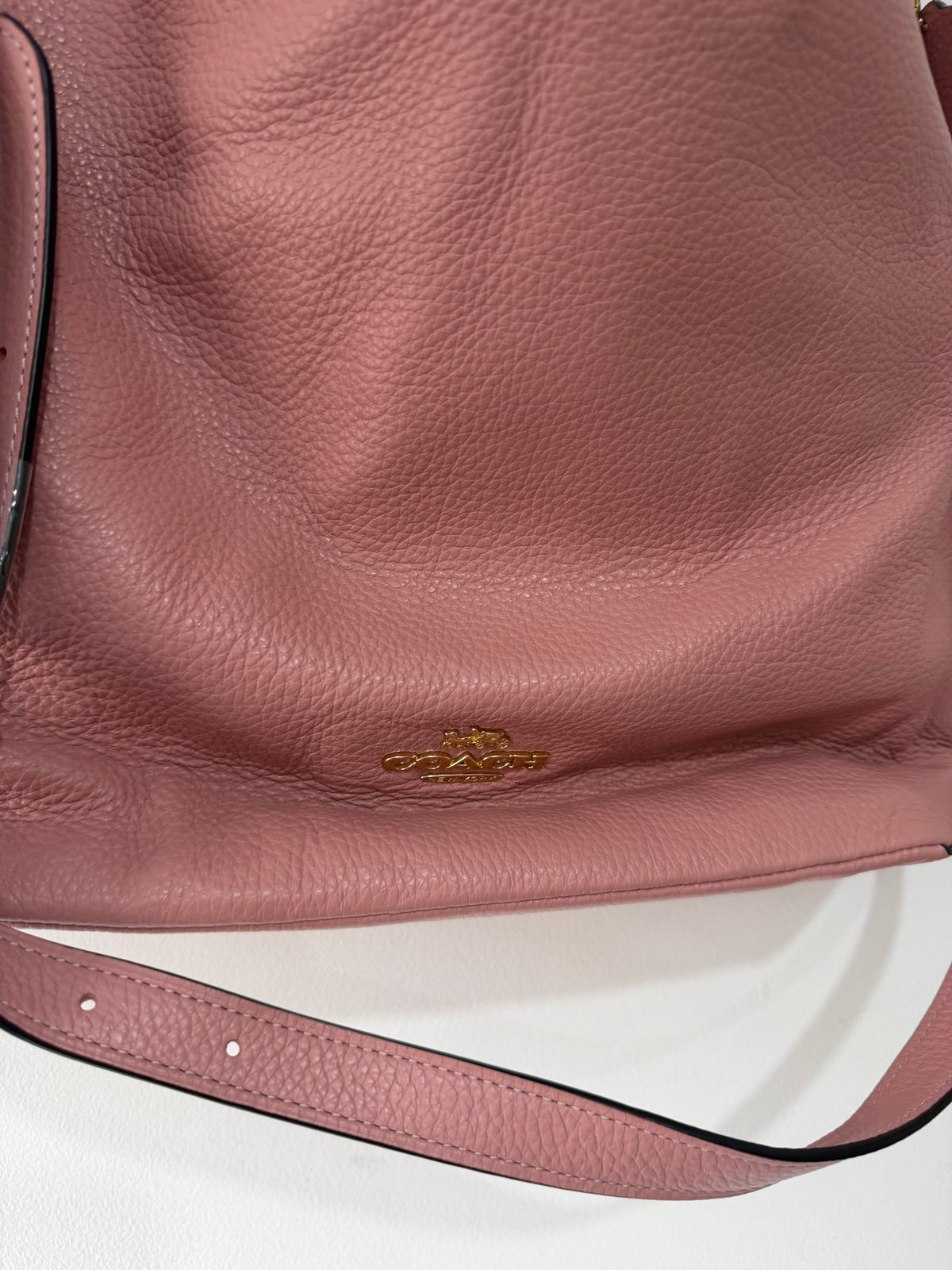 Preloved, Antique Pink with gold hardware Coach Tote Handbag