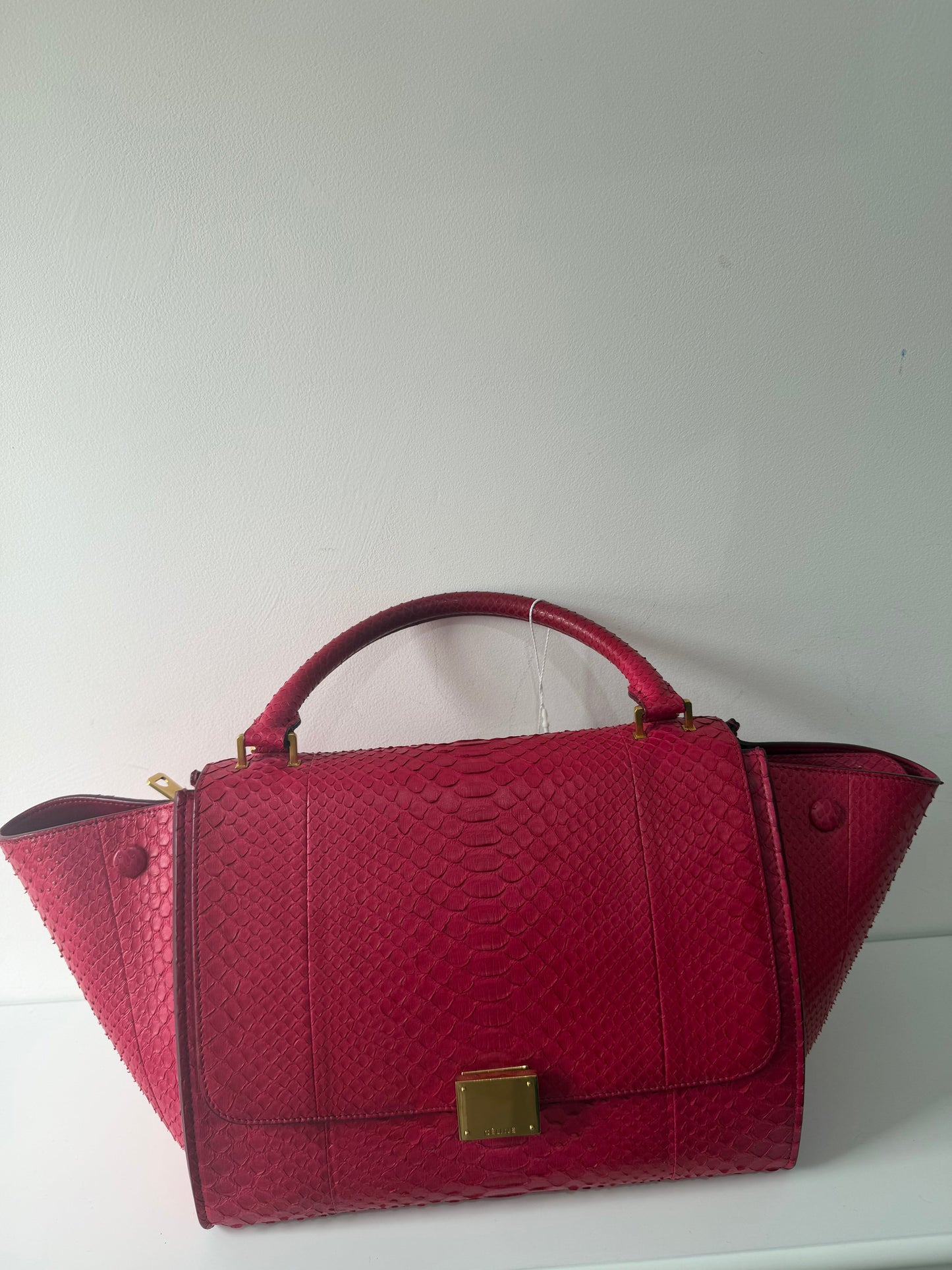 Preloved, Pink Celine Handbag, Python EXOTIC