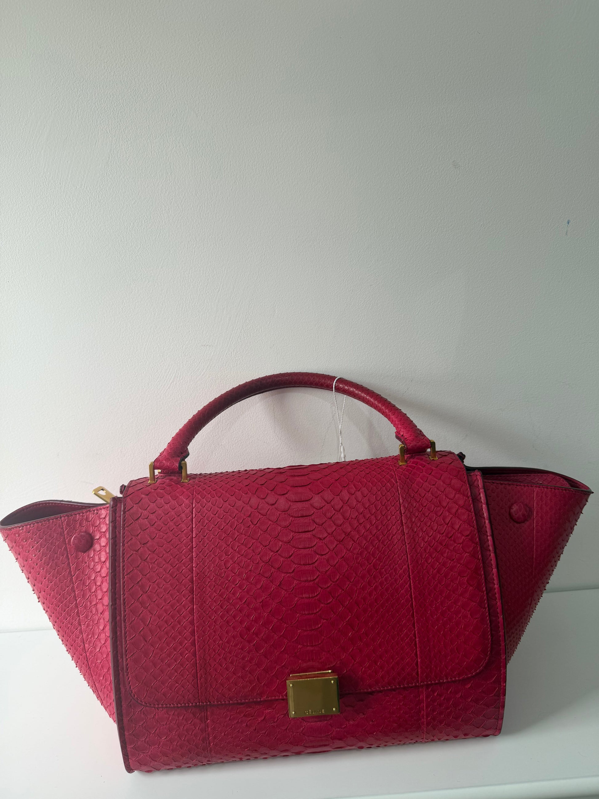 Preloved, Pink Celine Handbag, Python EXOTIC