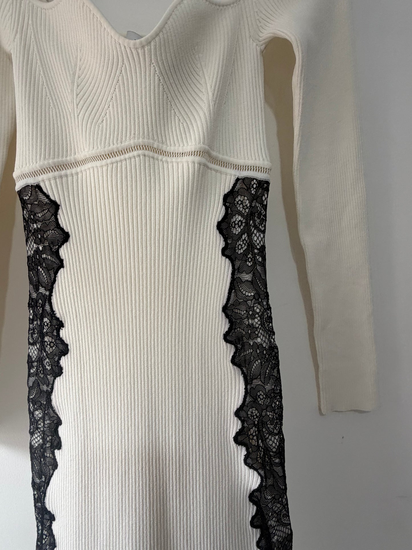 Preloved, White/Black Self-Portrait Dress, UK 8