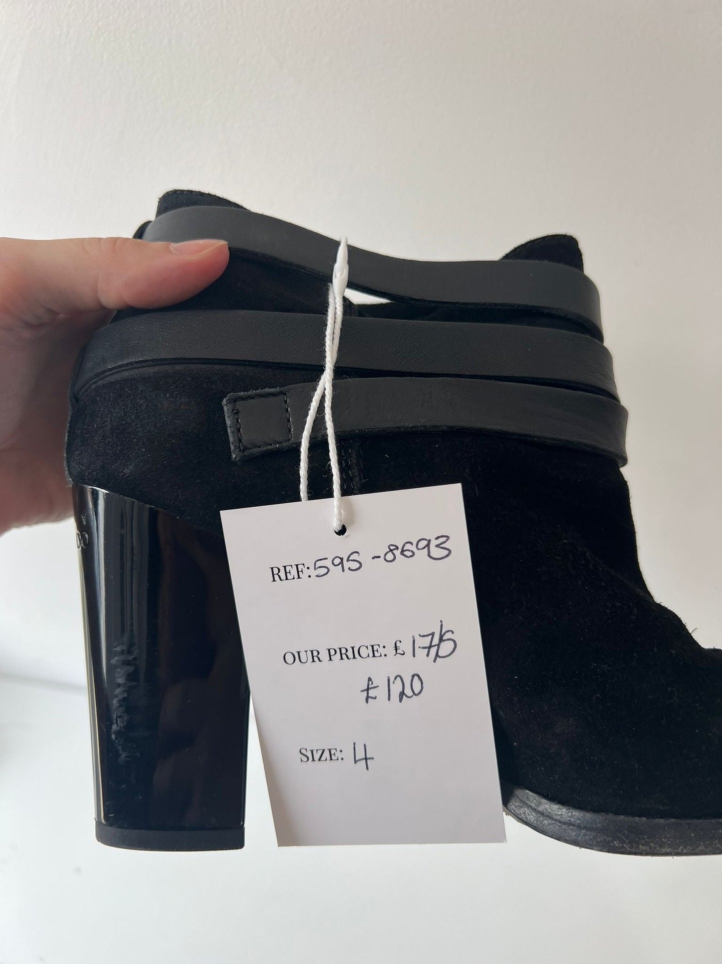 Preloved Black  Jimmy Choo Ankle Boots, Size 37 - UK 4