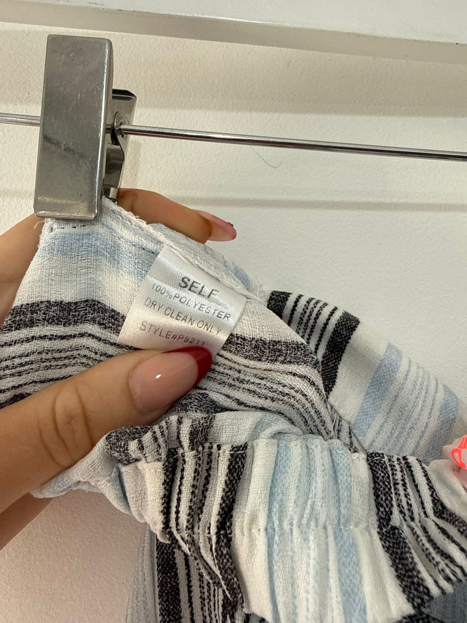 Preloved White and Stripey Renamed Trousers, Size S (stretchy)