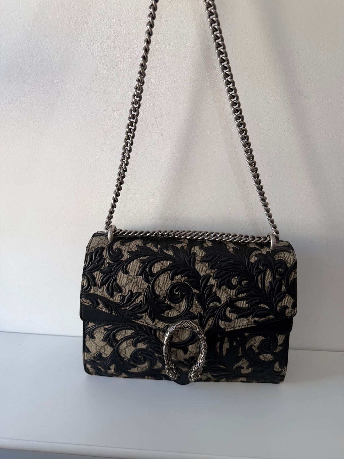 Preloved Monogram Arabesque Gucci Dionysus Bag, Medium