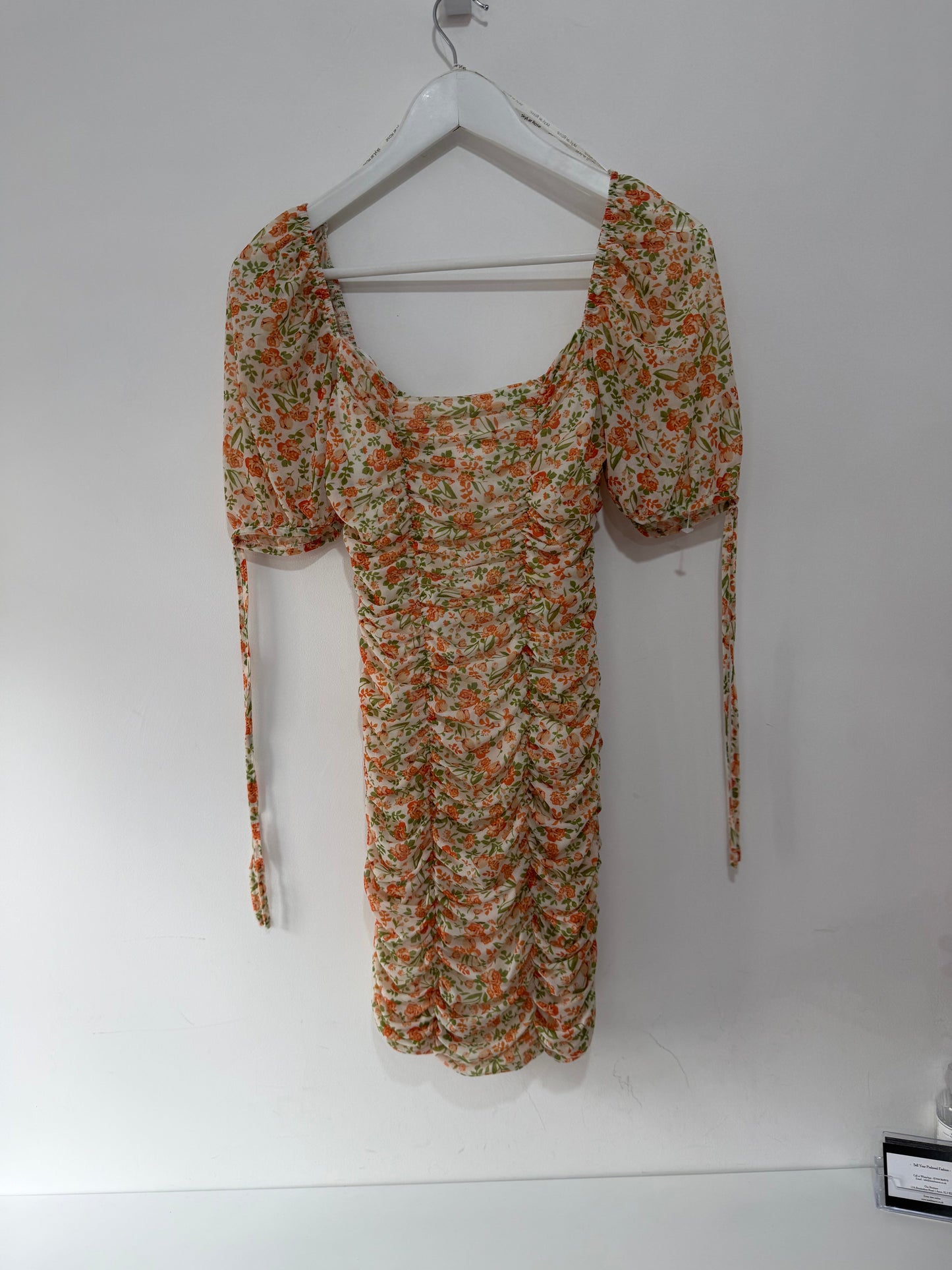 Preloved, Orange/Green SkyLar Rose Dress, UK 6-8