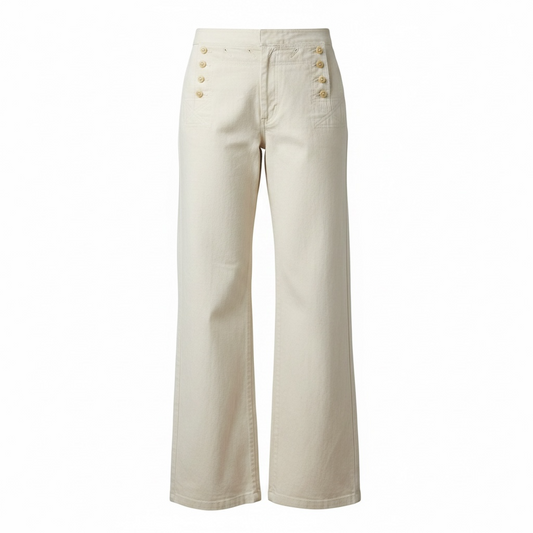Preloved, Cream Tory Burch Trousers - Jeans, UK 14