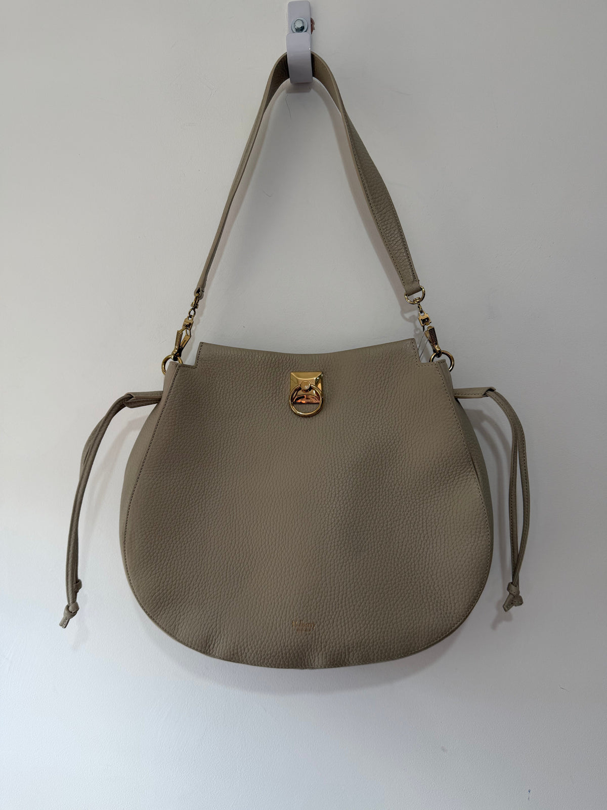 Preloved Cream Taupe Mulberry Iris Hobo Bag